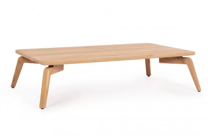 Prostokątny stolik ogrodowy TAMIRES 120x70x30 cm z drewna teak FSC