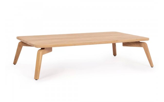 Prostokątny stolik ogrodowy TAMIRES 120x70x30 cm z drewna teak FSC