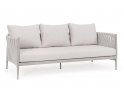Szeroka designerska sofa na taras aluminiowa JACINTA beżowa poduszki Olefin