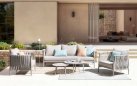 Zestaw wypoczynkowy mebli JACINTA bizzotto jasnobeżowy