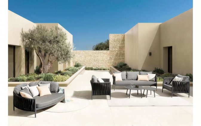 Kolekcja mebli ogrodowych JACINTA grafitowy kolor bizzotto