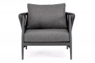Designerski fotel na taras aluminiowy JACINTA ciemnoszary poduszki Olefin