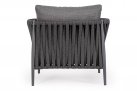Designerski fotel na taras aluminiowy JACINTA ciemnoszary poduszki Olefin