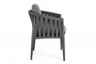 Krzesło stołowe ogrodowe aluminiowe grafitowe JACINTA poduszki Olefin 