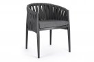 Krzesło stołowe ogrodowe aluminiowe grafitowe JACINTA poduszki Olefin 