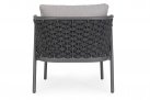 Ciemnoszary fotel na taras aluminiowy HARLOW poduszki Olefin