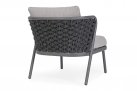 Ciemnoszary fotel na taras aluminiowy HARLOW poduszki Olefin