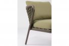 Oliwkowy fotel na taras aluminiowy HARLOW poduszki Olefin