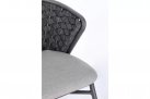 Krzesło stołowe ogrodowe grafitowe HARLOW tkanina i poduszki Olefin