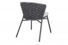 Krzesło stołowe ogrodowe grafitowe HARLOW tkanina i poduszki Olefin