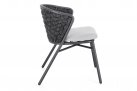 Krzesło stołowe ogrodowe grafitowe HARLOW tkanina i poduszki Olefin