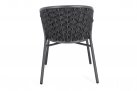 Krzesło stołowe ogrodowe grafitowe HARLOW tkanina i poduszki Olefin