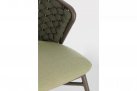 Krzesło stołowe ogrodowe oliwkowe HARLOW tkanina i poduszki Olefin