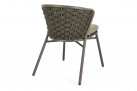 Krzesło stołowe ogrodowe oliwkowe HARLOW tkanina i poduszki Olefin
