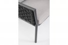 Fotel ogrodowy na nowoczesny taras EVERLY grafitowy poduszki szare Olefin