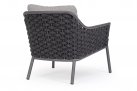 Fotel ogrodowy na nowoczesny taras EVERLY grafitowy poduszki szare Olefin