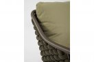 Oliwkowy fotel na taras aluminiowy EVERLY poduszki Olefin