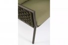 Oliwkowy fotel na taras aluminiowy EVERLY poduszki Olefin