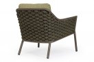 Oliwkowy fotel na taras aluminiowy EVERLY poduszki Olefin
