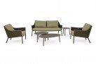 Oliwkowy zestaw mebli do ogrodu aluminiowa EVERLY poduszki Olefin
