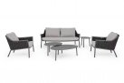 Szary zestaw mebli do ogrodu aluminiowa EVERLY poduszki Olefin