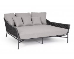 Dwuosobowe leżanka ogrodowa EVERLY grafitowa