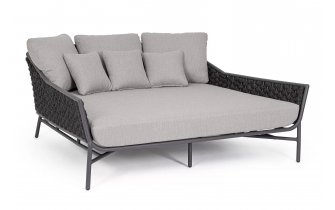 Dwuosobowe leżanka ogrodowa EVERLY grafitowa