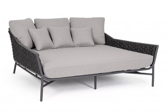 Dwuosobowe leżanka ogrodowa EVERLY grafitowa