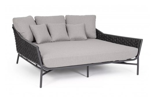 Dwuosobowe leżanka ogrodowa EVERLY grafitowa Dwuosobowe leżanka ogrodowa EVERLY grafitowa