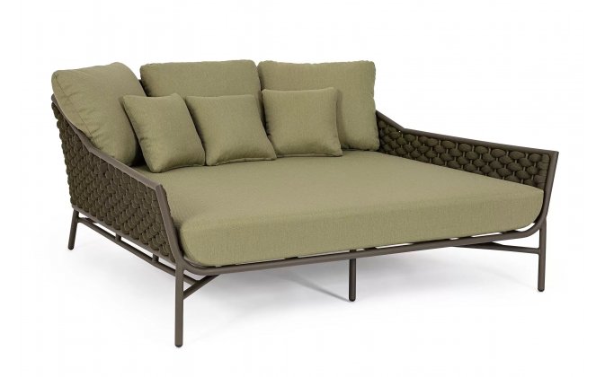 Dwuosobowe łóżko ogrodowe EVERLY oliwkowe bizzotto