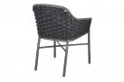 Krzesło stołowe ogrodowe nowoczesne EVERLY ciemnoszare poduszki szare Olefin