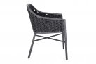 Krzesło stołowe ogrodowe nowoczesne EVERLY ciemnoszare poduszki szare Olefin