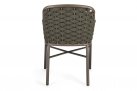 Krzesło stołowe ogrodowe nowoczesne EVERLY oliwkowy poduszki szare Olefin