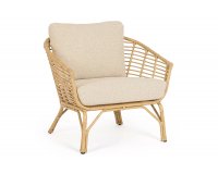 Fotel wypoczynkowy aluminiowy MABEL powłoka sublimacyjna drewno