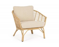 Fotel wypoczynkowy aluminiowy MABEL powłoka sublimacyjna drewno