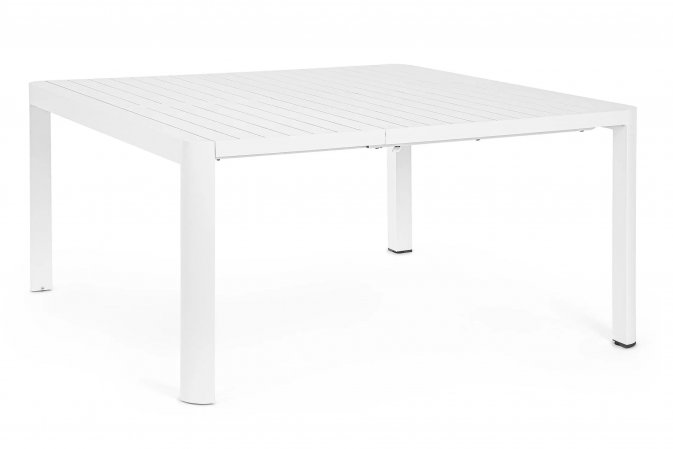 Biały stół rozkładany aluminiowy na taras KIPLIN 149x97-149  bizzotto