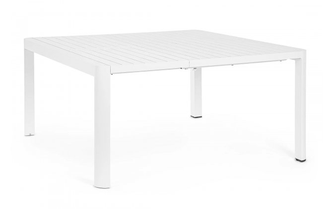 Biały stół rozkładany aluminiowy na taras KIPLIN 149x97-149  bizzotto