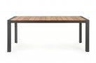 Grafitowy stół ogrodowy aluminiowy CAMERON 160 z blatem z deseczek teak bizzotto