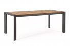 Grafitowy stół ogrodowy aluminiowy CAMERON 160 z blatem z deseczek teak bizzotto