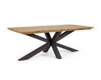 Stół ogrodowy PALMDALE nogi aluminiowe czarne blat z drewna teak bizzotto