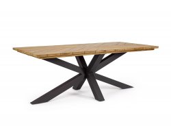 Stół ogrodowy PALMDALE nogi aluminiowe czarne blat z drewna teak bizzotto