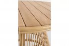 Okrągły stół ogrodowy aluminiowy ADELMA powłoka drewnopodobna bizzotto blat teak