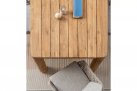 Duży stół z drewna teak MAVERICK 240 okrągłe nogi bizzotto