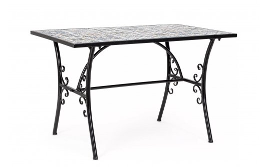 Prostokątny stolik bistro kawiarniany 120x80 cm z blatem kafle ceramicznym MYKONOS bizzottobizotyo