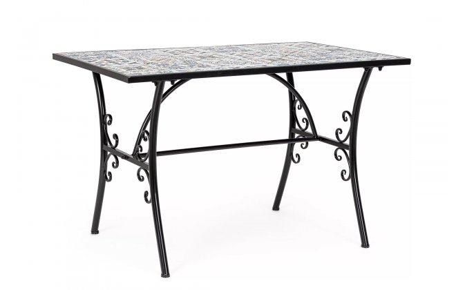 Prostokątny stolik bistro kawiarniany 120x80 cm z blatem kafle ceramicznym MYKONOS bizzottobizotyo