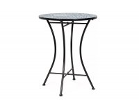 Okragły stolik śr. 60 cm z blatem niebieskim ceramicznym SAMOS bizotyo