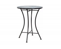 Okragły stolik śr. 60 cm z blatem niebieskim ceramicznym SAMOS bizotyo