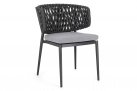 Krzesło stołowe ogrodowe NOELIA grafitowe aluminiowe linea polipropylenowa poduszka