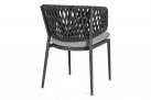 Krzesło stołowe ogrodowe NOELIA grafitowe aluminiowe linea polipropylenowa poduszka
