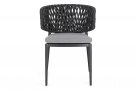 Krzesło stołowe ogrodowe NOELIA grafitowe aluminiowe linea polipropylenowa poduszka